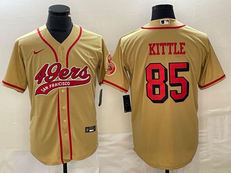 Men San Francisco 49ers #85 Kittle Yellow Nike 2023 Co Branding Game NFL Jersey style 1->san francisco 49ers->NFL Jersey